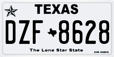 TX license plate DZF8628