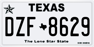 TX license plate DZF8629
