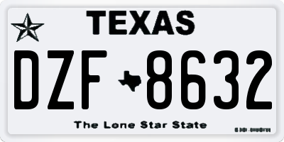 TX license plate DZF8632
