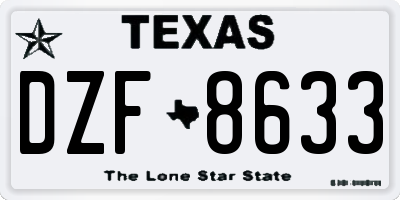 TX license plate DZF8633