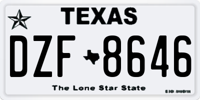 TX license plate DZF8646