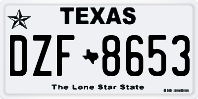 TX license plate DZF8653