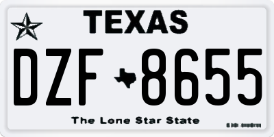 TX license plate DZF8655