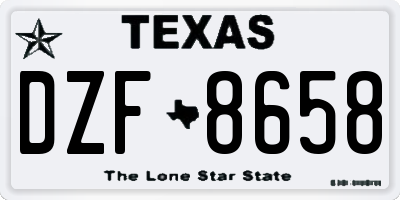 TX license plate DZF8658