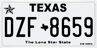 TX license plate DZF8659