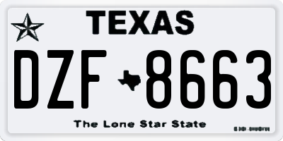 TX license plate DZF8663