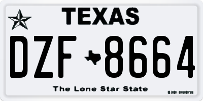 TX license plate DZF8664