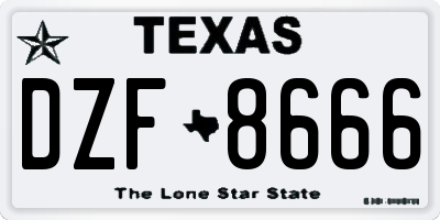 TX license plate DZF8666