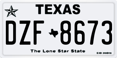 TX license plate DZF8673