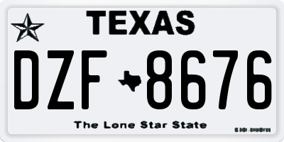 TX license plate DZF8676