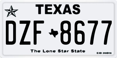 TX license plate DZF8677