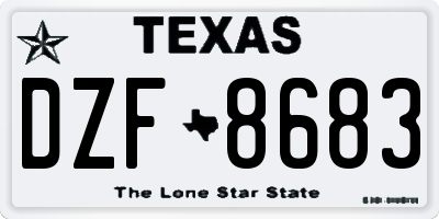 TX license plate DZF8683