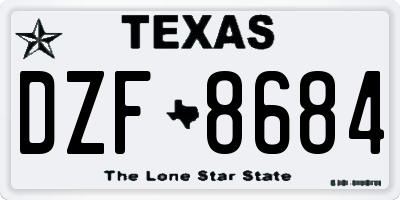 TX license plate DZF8684