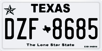 TX license plate DZF8685