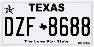 TX license plate DZF8688