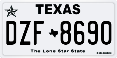 TX license plate DZF8690