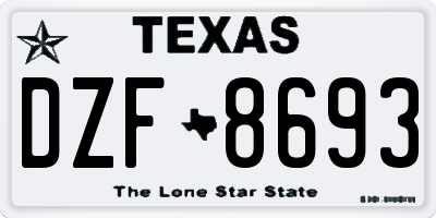 TX license plate DZF8693