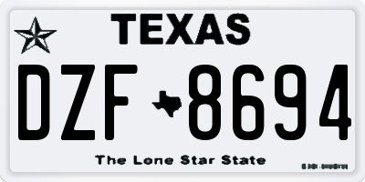 TX license plate DZF8694