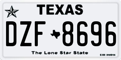 TX license plate DZF8696