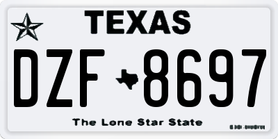 TX license plate DZF8697