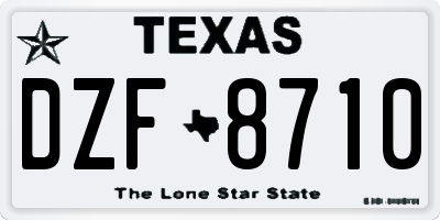 TX license plate DZF8710