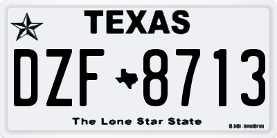 TX license plate DZF8713