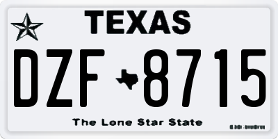 TX license plate DZF8715