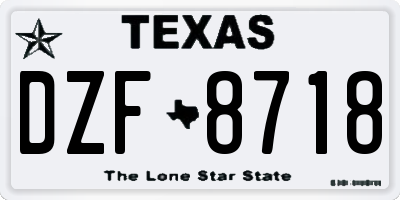 TX license plate DZF8718