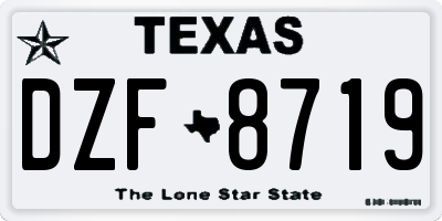 TX license plate DZF8719