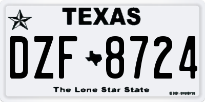TX license plate DZF8724