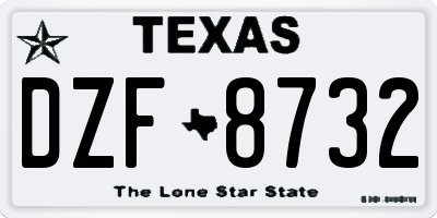 TX license plate DZF8732