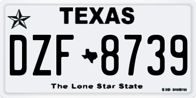 TX license plate DZF8739