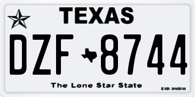 TX license plate DZF8744