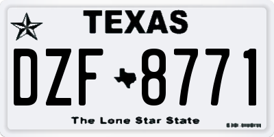 TX license plate DZF8771