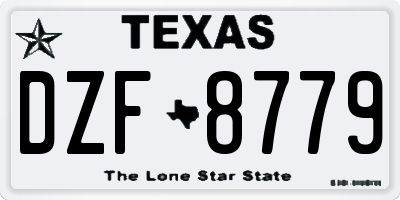 TX license plate DZF8779