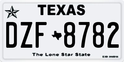 TX license plate DZF8782