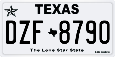 TX license plate DZF8790