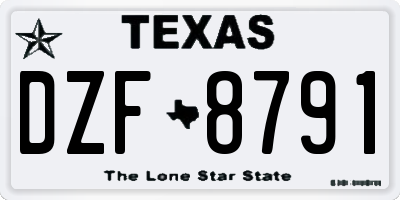 TX license plate DZF8791