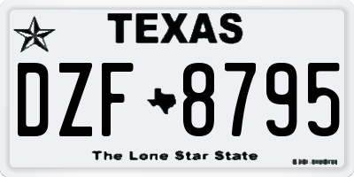 TX license plate DZF8795
