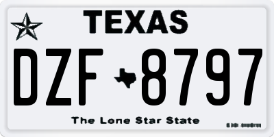 TX license plate DZF8797