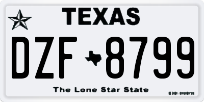 TX license plate DZF8799