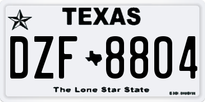 TX license plate DZF8804