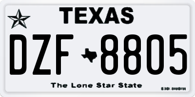 TX license plate DZF8805