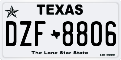 TX license plate DZF8806