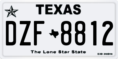 TX license plate DZF8812