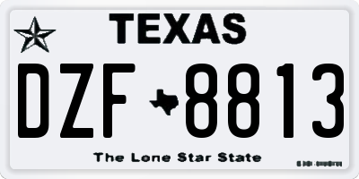 TX license plate DZF8813