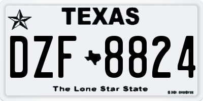 TX license plate DZF8824