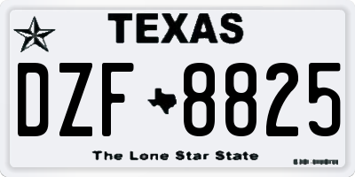 TX license plate DZF8825