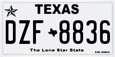 TX license plate DZF8836
