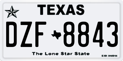 TX license plate DZF8843